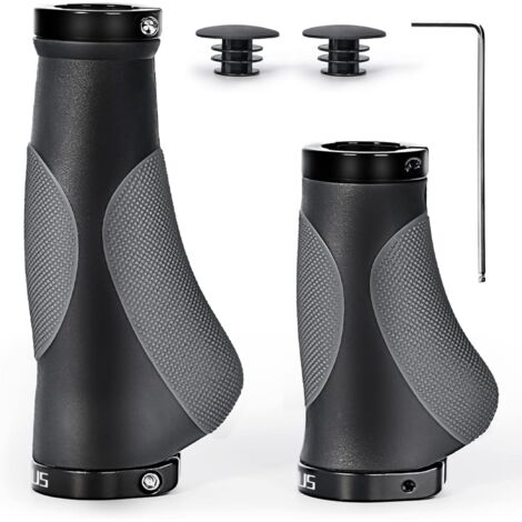 Puños ergonómicos para bicicleta, puños antideslizantes para manillar de bicicleta con bloqueo de aluminio, para bicicletas de montaña, de descenso, plegables y urbanas