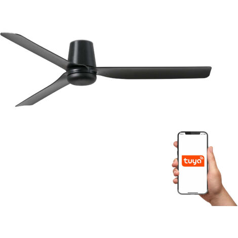 PUNT TUB M Ventilador negro/nogal TUYA