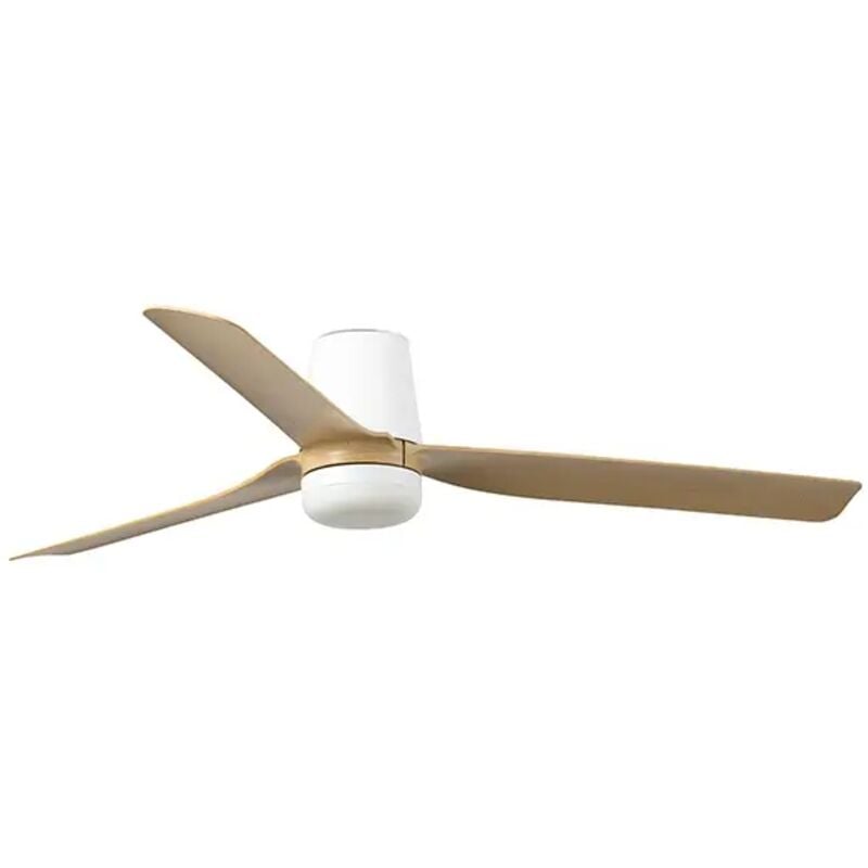 Faro Barcelona - punt tub m Ventilateur avec lumière blanc/bois clair 33829-1TW