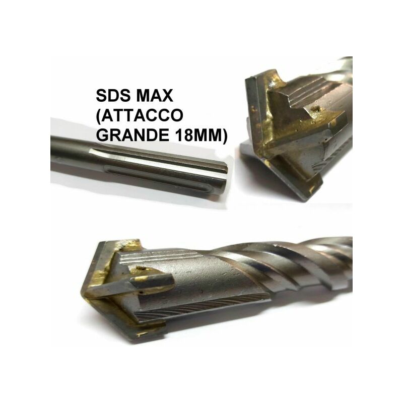 Image of Exsensa - punta 4 tagli per muro sds max/plus da 60/80/100cm x trapano martello max Diametro 16mm x 100cm