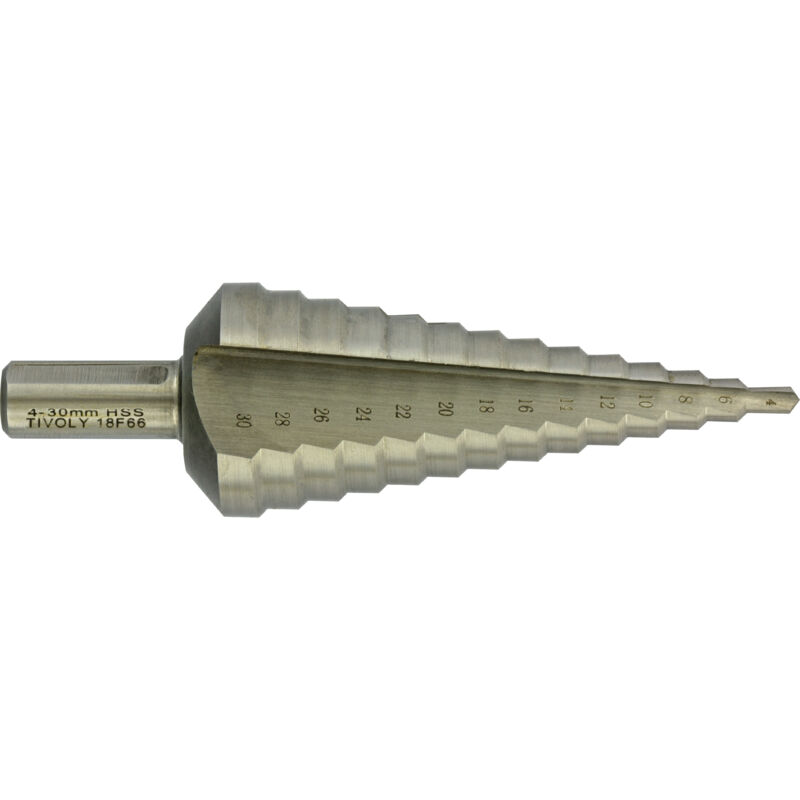 Foratura Punta conica a gradini hss con scanalature diritte linea t ø 430 (Blister) - Tivoly