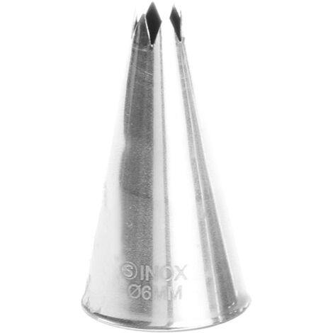 Punta a stella per manicotti per sac à poche, acciaio, diametro 6 mm - HENDI 551370