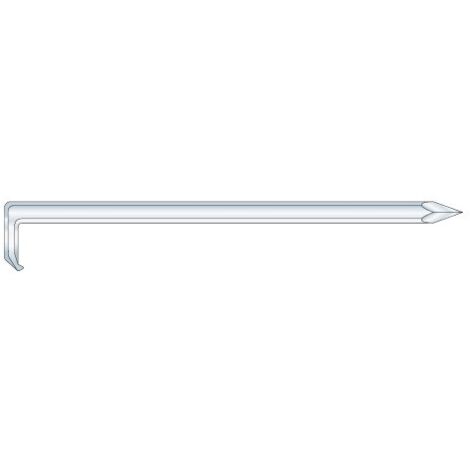 Punta acanalada con gancho de cabeza en L - Acero galvanizado en caliente 6.0x230 mm - Caja de 75