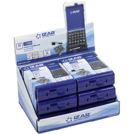 Punta Atornillar DIN3126 Standard - 1520 - Expo 6 Set Ph1-2-3 Tx10-15-20-25-30-40 Pz1-2-3 IZAR