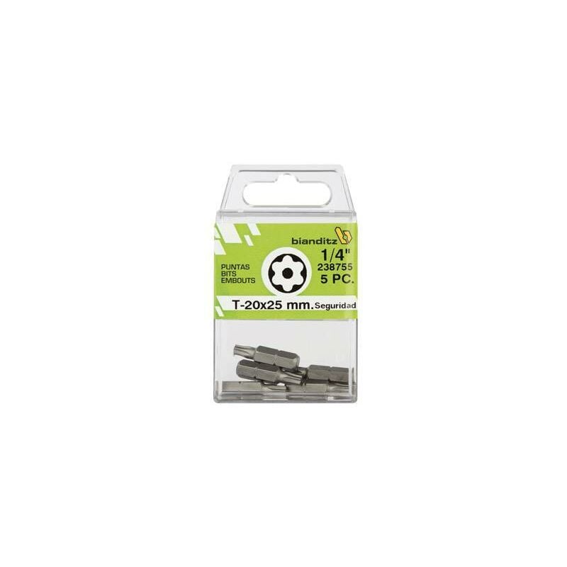 

Punta Atornillar Torx Seguridad 1/4 (5 Uds) Bianditz 10 X 25 Mm