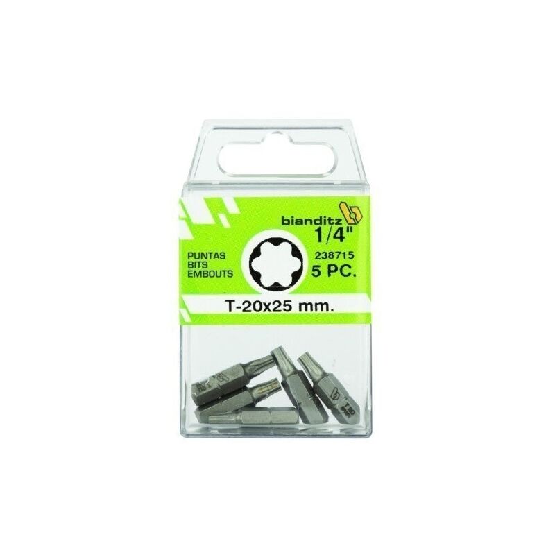 

Punta Atornillar Torx 1/4 (5 Uds) Bianditz 15 X 25 Mm