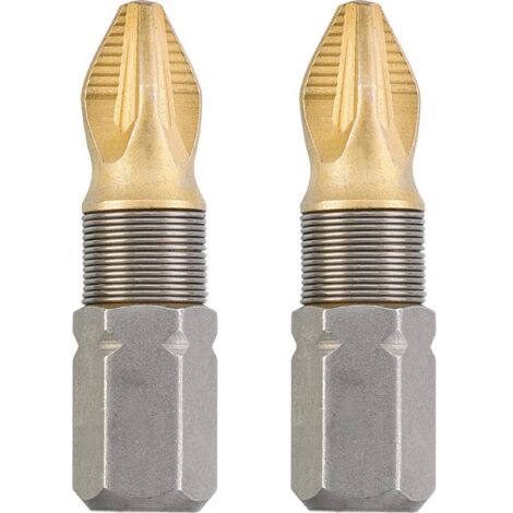 Punta cacciavite kwb 124103 rivestimento titanio presa Mega 25 mm 2 pezzi