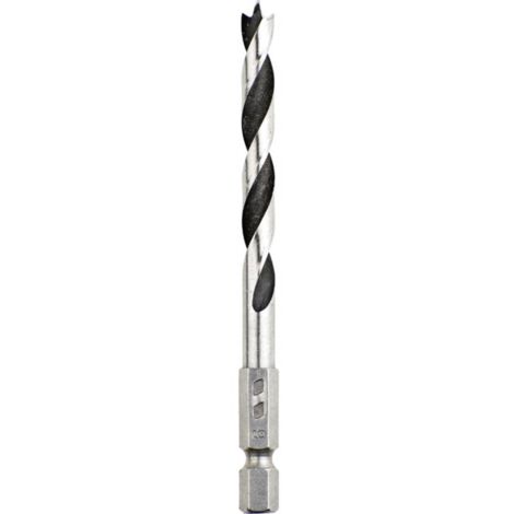 Punta da legno kwb Ø 4,0 mm con attacco esagonale da 1/4" 513904 (acciaio CV, forma speciale a spirale a 2 smussi)