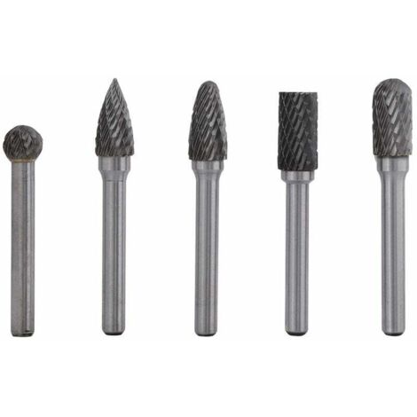 Punta da trapano 5 Fresa per rettifica in acciaio al tungsteno Gambo da 6 mm Testa da 10 mm Kit fresa rotante Frese rotanti in carburo di tungsteno Frese in carburo estremamente versatili