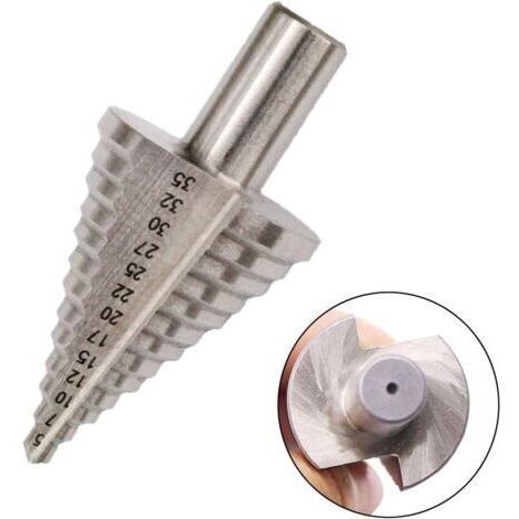 Punta da trapano conica a gradini, 13 gradini 5 mm-35 mm Punta da trapano a gradini HSS 4241 Punta da trapano a gradini Utensile per forare in titanio con punta esagonale Kit di utensili conici HSS pe