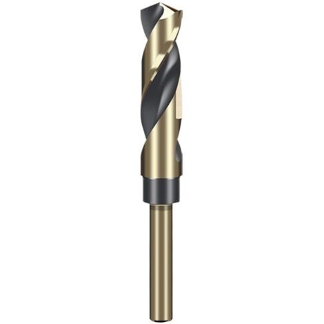 Punta da trapano elicoidale con gambo ridotto da 15 mm e gambo tondo da 10 mm per acciaio inossidabile, lega di alluminio, metallo, rame, plastica, legno, realizzata in acciaio rapido 4341.