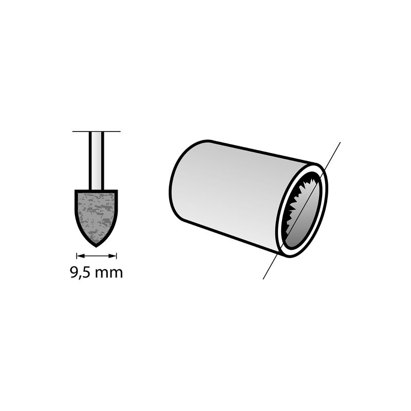 

DREMEL 26150952JA Punta de amolar de óxido de aluminio 9,5 mm