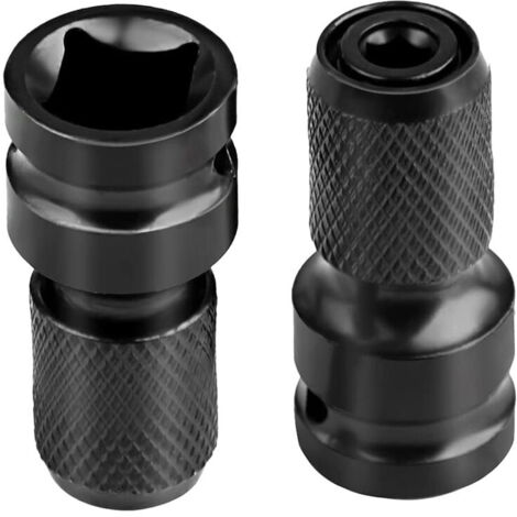 Punta de destornillador de impacto, 2 adaptadores de dado cuadrado de 1/2" a dado hexagonal de 1/4", para llave de trinquete de impacto y portapuntas de destornillador.
