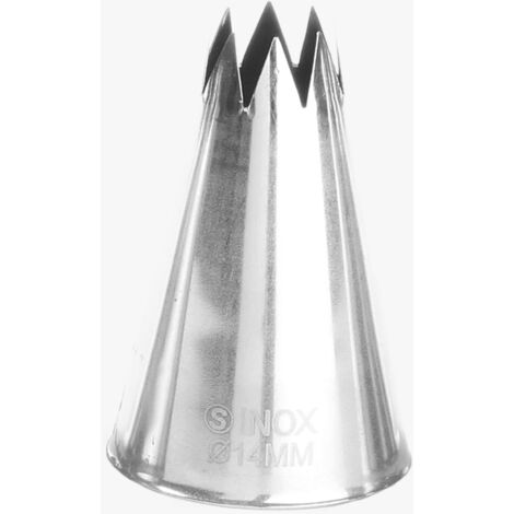 Punta de estrella para mangas pasteleras, acero, diámetro 14 mm - HENDI 551431