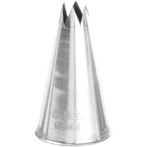Punta de estrella para mangas pasteleras, acero, diámetro 8 mm - HENDI 551387