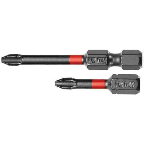 Punta de impacto Phillips 1/4" hexagonal GR2 30 mm (5 Uds) TENGTOOLS 1 GR2 50 mm