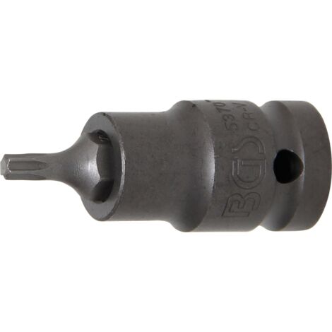 Punta de vaso de impacto  longitud 55 mm  entrada 12,5 mm (1/2")  perfil en T (para Torx) T25