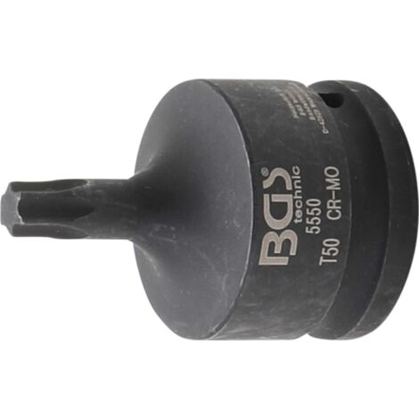 Punta de vaso de impacto longitud 60 mm 20 mm (3/4") perfil en T (para Torx) T50