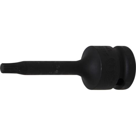 Punta de vaso de impacto  longitud 75 mm  entrada 12,5 mm (1/2")  dentado múltiple interior (para XZN) M6