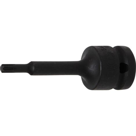 Punta de vaso de impacto  longitud 75 mm  entrada 12,5 mm (1/2")  perfil en cuña (para Ribe) M5