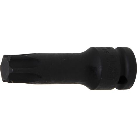 Punta de vaso de impacto  longitud 75 mm  entrada 12,5 mm (1/2")  perfil en T (para Torx) T80