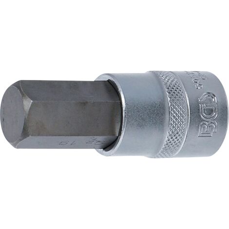 Punta de vaso  entrada 12,5 mm (1/2")  hexágono interior 19 mm