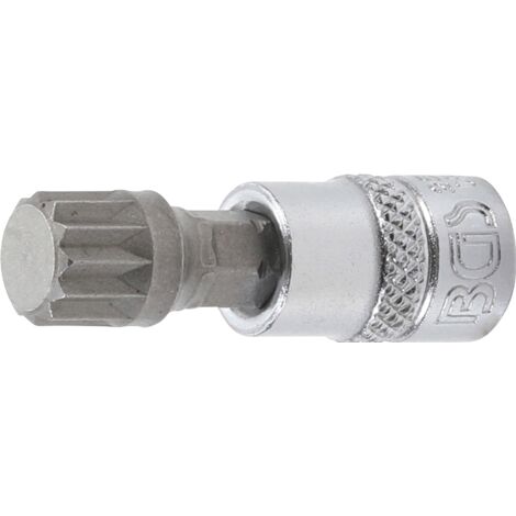 Punta de vaso  entrada 6,3 mm (1/4")  dentado múltiple interior (para XZN) M10