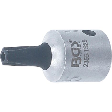 Punta de vaso  entrada 6,3 mm (1/4")  T-Star (para Torx Plus) con perforación TS25