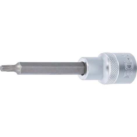 Punta de vaso  longitud 100 mm  entrada 12,5 mm (1/2")  perfil en T (para Torx) T25