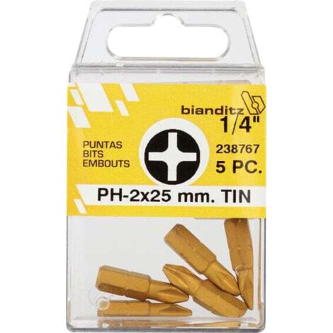 Punta Destornillador Philips titanio325   - Puntas de titanio para tornillos PHILLIPS