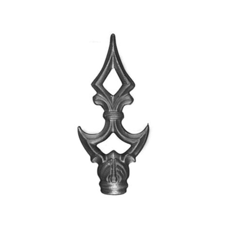 DECO FER FORGE Punta di lancia medievale - Altezza 110 mm base tonda completa Ø18 mm - Ferro battuto - Saldatura
