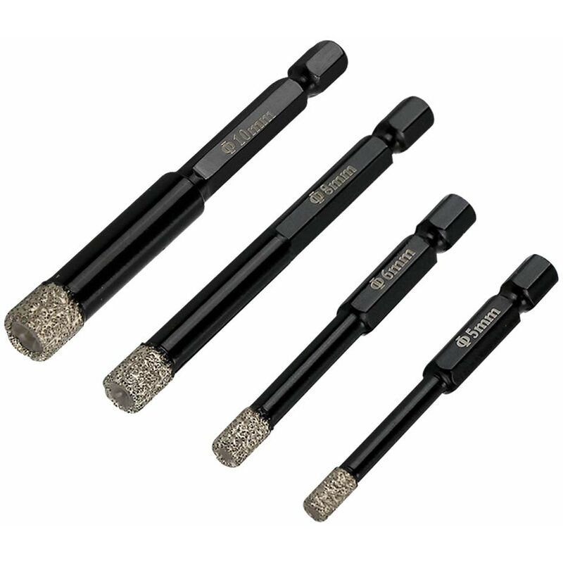 Punta diamantata 5 mm 6 mm 8 mm 10 mm, set di 4