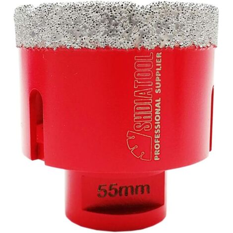 Punta diamantata Ineasicer da 55 mm con filettatura M14 per foratura a secco di piastrelle in porcellana, granito, marmo