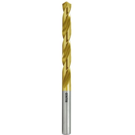 Punta elicoidale DIN 338 tipo N D.3mm HSS profilo chiuso TiN gambo cilindrico RUKO (Per 10)