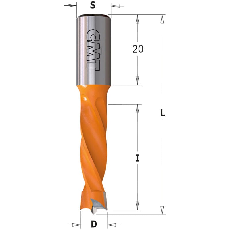 308.060.11 Punta Foratrice F/cieco Hw S=10x20 D=6x30x57.5 Dx
