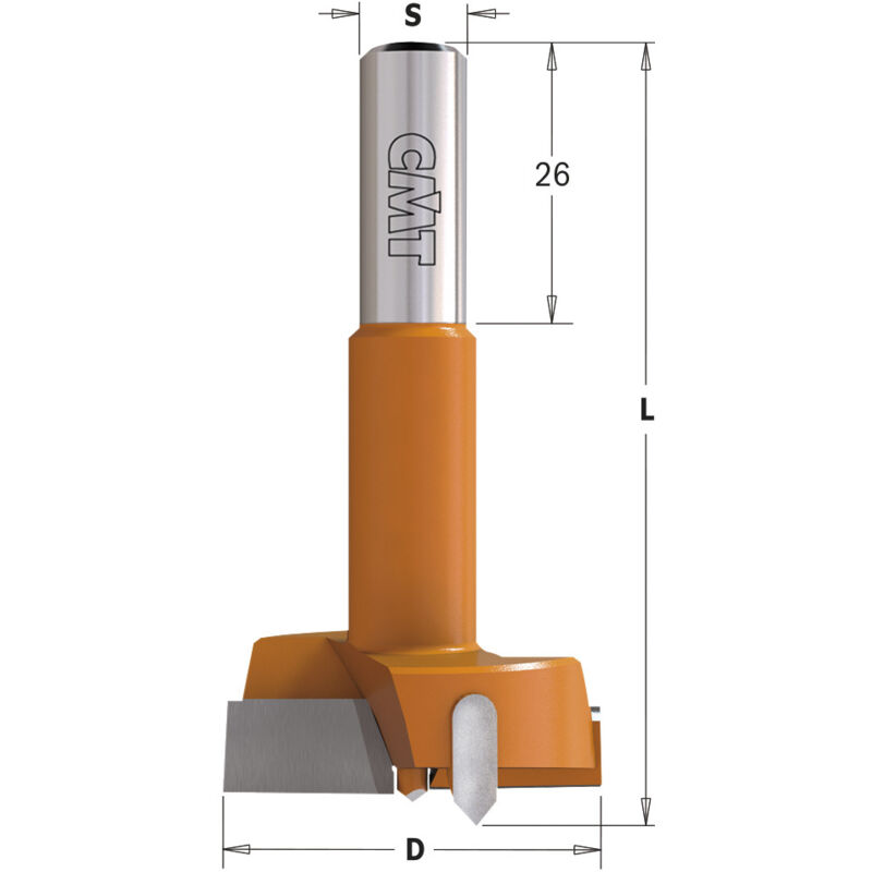 369.550.11 Punta Foratrice X Cern. Hw Z2+2 S=10x26 D=55x70 Dx