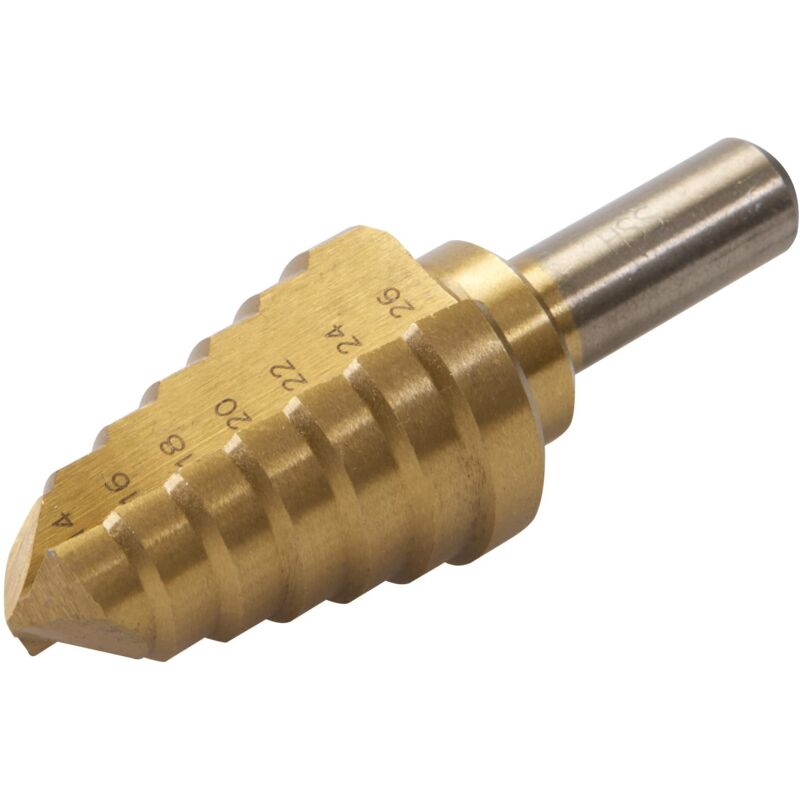 Fresa a gradino rivestita in titanio hss 14 - 26 mm