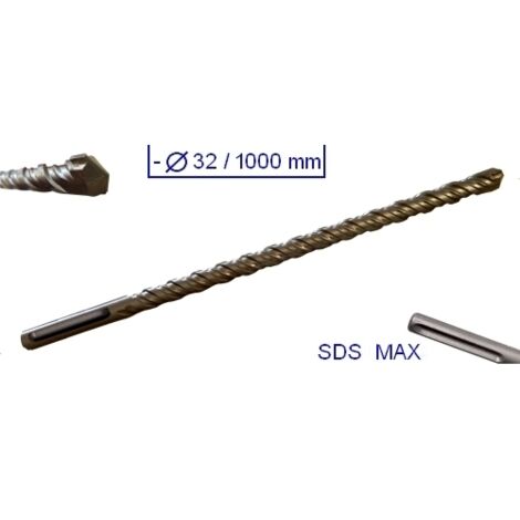 Punta gigante a doppia elica attacco SDS MAX 1000x32mm