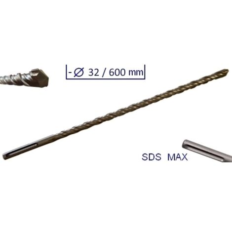Punta gigante a doppia elica attacco SDS MAX 600x32mm