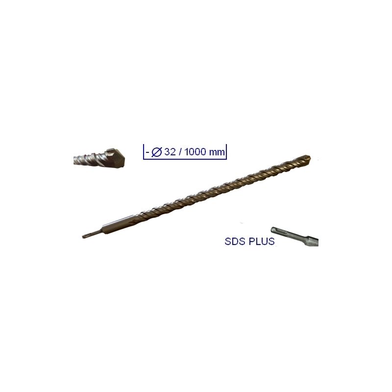 Punta gigante a doppia elica attacco sds Plus 1000x32mm