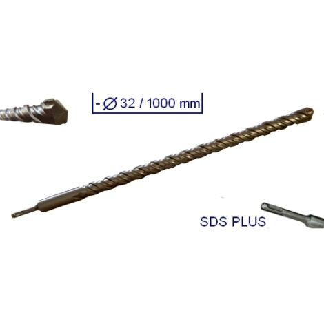 Punta gigante a doppia elica attacco SDS Plus 1000x32mm