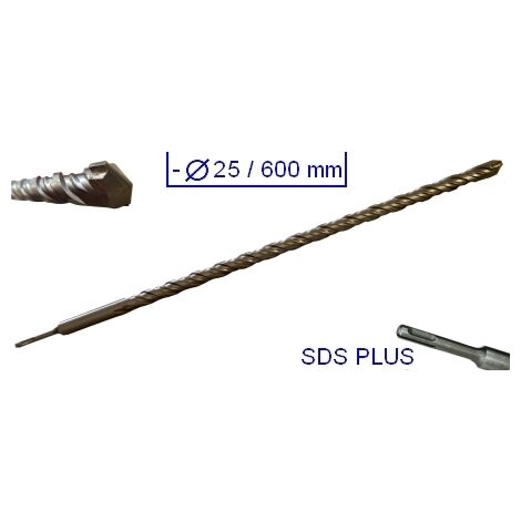 Punta gigante a doppia elica attacco SDS Plus 600x25mm