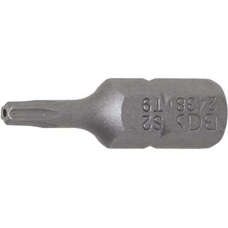 Punta  longitud 25 mm  entrada 6,3 mm (1/4")  perfil en T (para Torx) con perforación T9