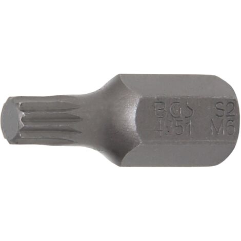 Punta  longitud 30 mm  entrada 10 mm (3/8")  dentado múltiple interior (para XZN) M6