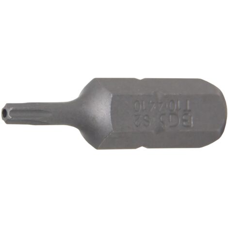 Punta longitud 30 mm entrada 8 mm (5/16") perfil en T (para Torx) con perforación T10