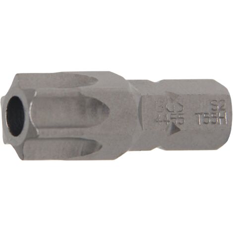 Punta  longitud 30 mm  entrada 8 mm (5/16")  perfil en T (para Torx) con perforación T55