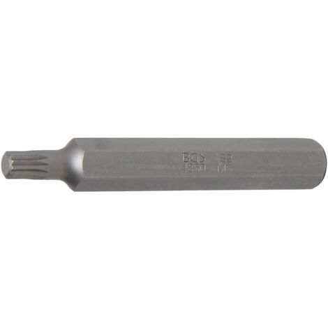 Punta  longitud 75 mm  entrada 10 mm (3/8")  dentado múltiple interior (para XZN) M6