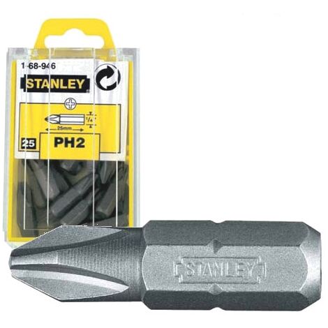 PUNTA, MANICO PER BIT ESAGONALE 1/4 25 PEZZI PH2/25MM - S/68-946-1