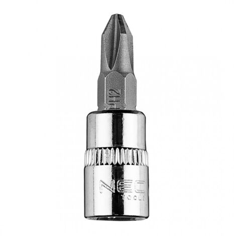 Punta per cacciavite Ph2 con bussola da 1/4"", corta, 37 mm
