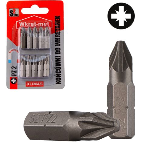 Punta per cacciavite TIPO PZ2X25 - 10 PZ S2
